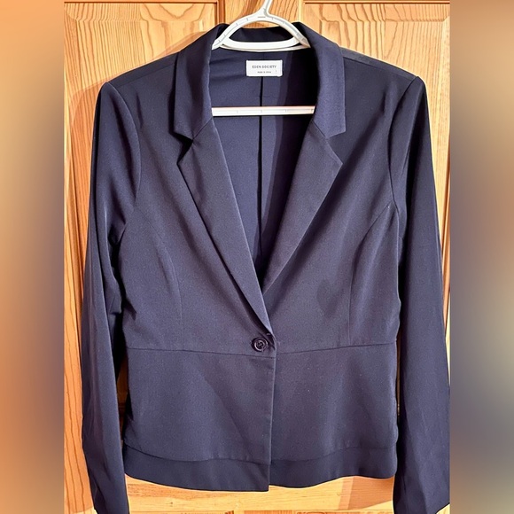 Eden Society Navy Blue Women's Blazer Size Medium Classic Professional Office - Picture 7 of 10